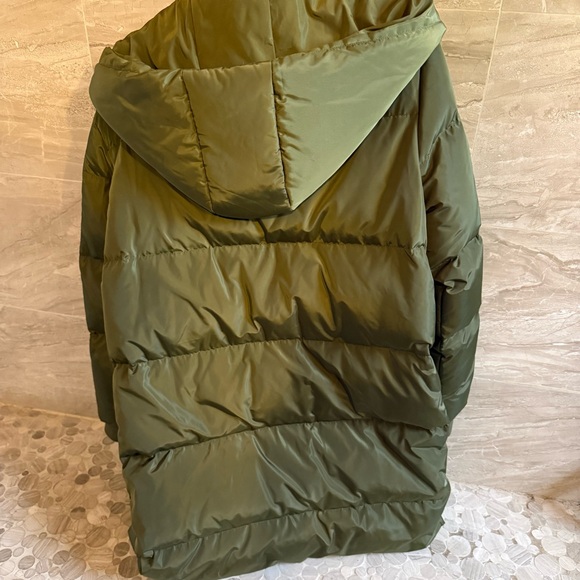 NEW. OLAY Olive Green Quilted Puffer Jacket with Hood - Picture 10 of 13